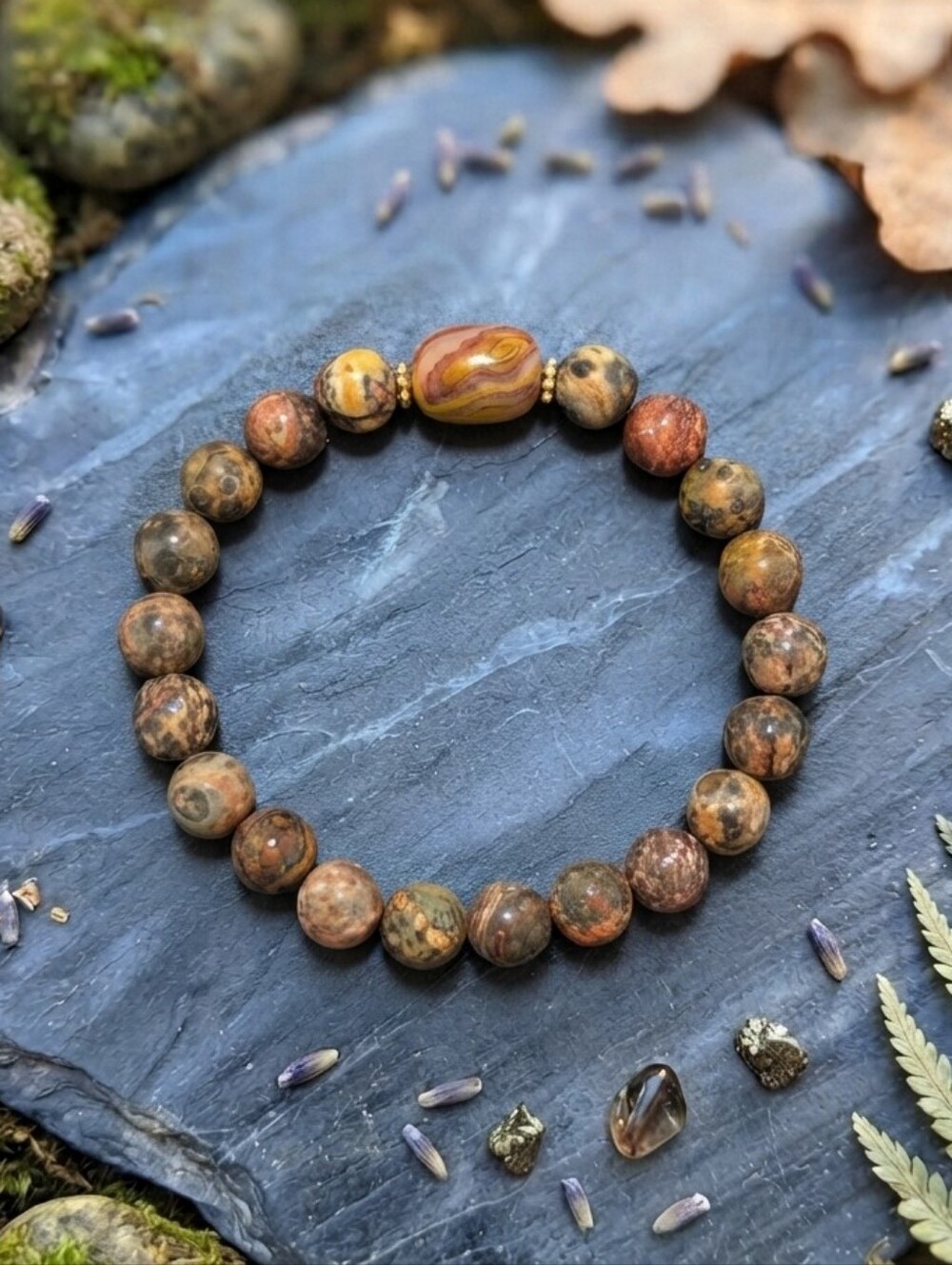 Leopard Skin Jasper/Agate Bracelet